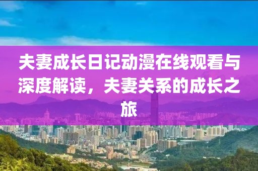 夫妻成長日記動漫在線觀看與深度解讀，夫妻關系的成長之旅