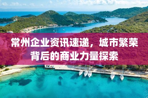 常州企業(yè)資訊速遞，城市繁榮背后的商業(yè)力量探索