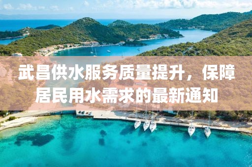 武昌供水服務(wù)質(zhì)量提升，保障居民用水需求的最新通知