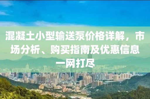 混凝土小型輸送泵價(jià)格詳解，市場(chǎng)分析、購(gòu)買指南及優(yōu)惠信息一網(wǎng)打盡