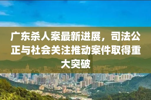 廣東殺人案最新進(jìn)展，司法公正與社會(huì)關(guān)注推動(dòng)案件取得重大突破