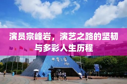 演員宗峰巖，演藝之路的堅韌與多彩人生歷程