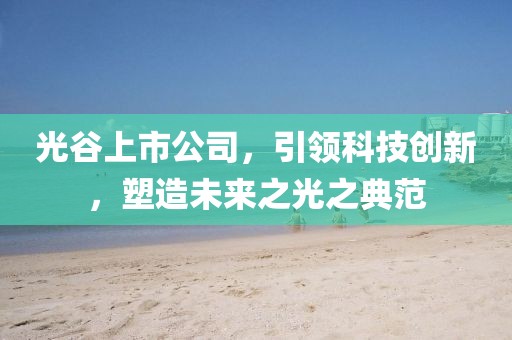光谷上市公司，引領(lǐng)科技創(chuàng)新，塑造未來之光之典范