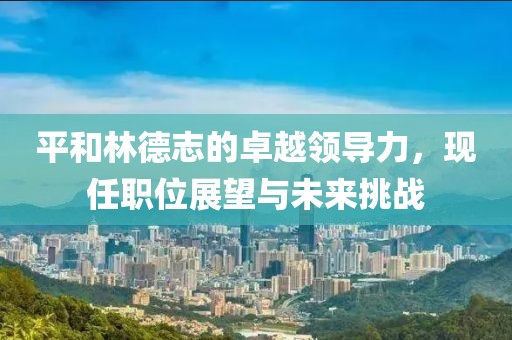 平和林德志的卓越領導力，現(xiàn)任職位展望與未來挑戰(zhàn)