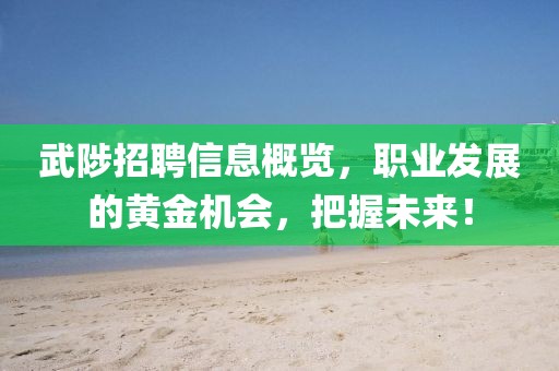 武陟招聘信息概覽，職業(yè)發(fā)展的黃金機(jī)會(huì)，把握未來！