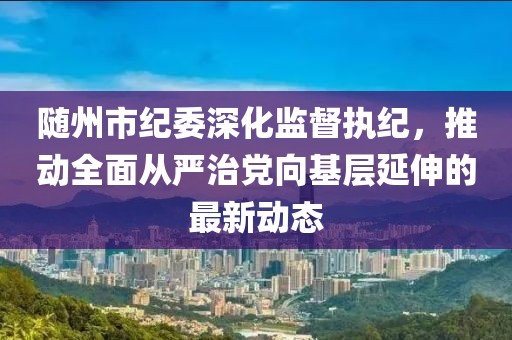 隨州市紀委深化監(jiān)督執(zhí)紀，推動全面從嚴治黨向基層延伸的最新動態(tài)