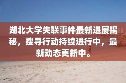 湖北大學(xué)失聯(lián)事件最新進(jìn)展揭秘，搜尋行動持續(xù)進(jìn)行中，最新動態(tài)更新中。